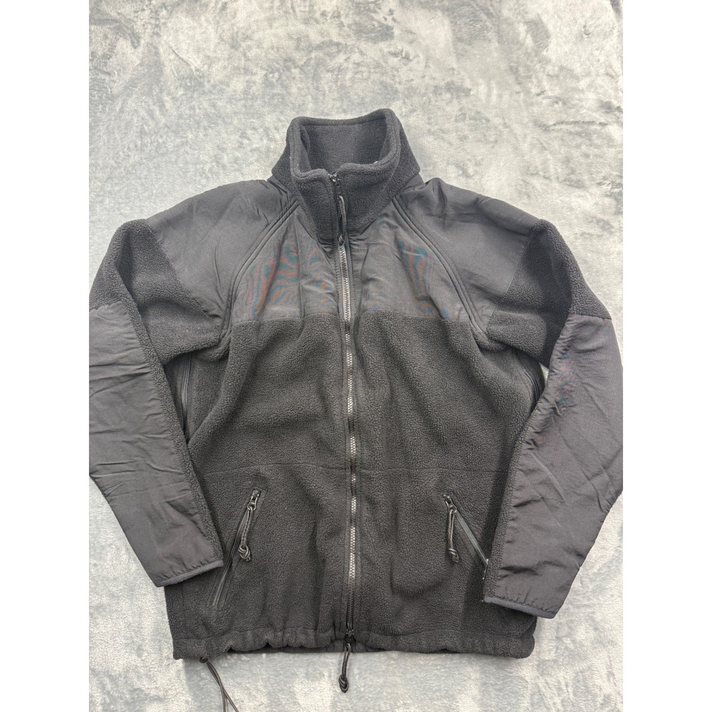 Y2K DSCP by Peckham Fleece Jacket Polartec Military Black Full Zip Small
